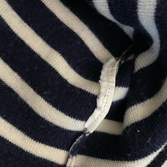Comme des Garçons Blue White Stripe Long Sleeve Fitted Sweater Top Boat Neck - Picture 5 of 8